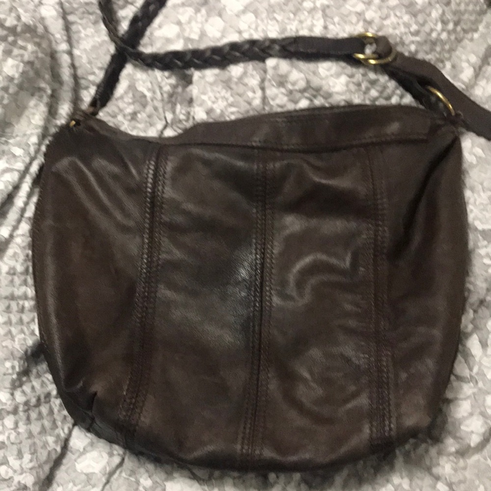 Distressed leather Lucky Brand hobo crossbody